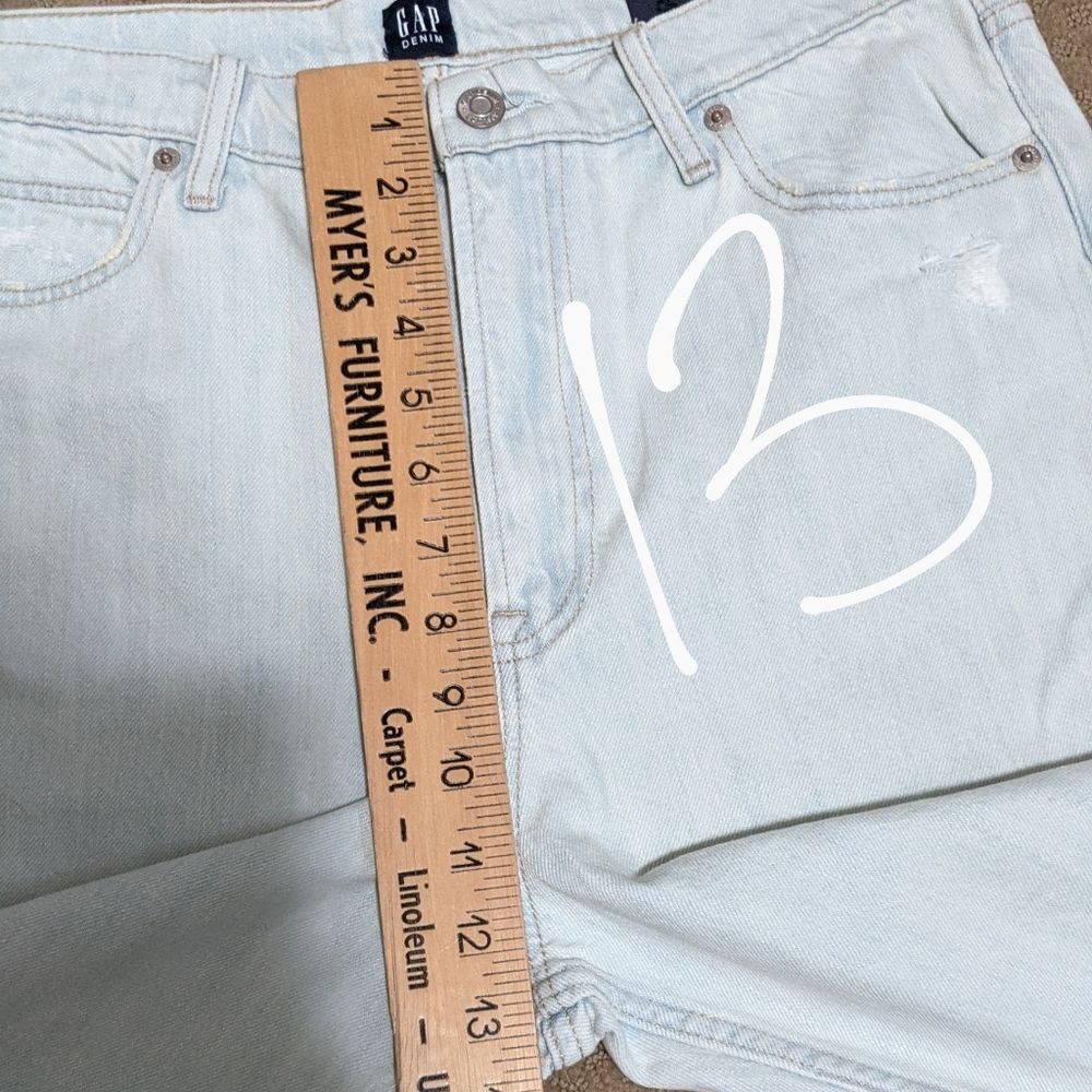 NWT GAP mom jean women's high rise tapered leg Tall destroyed light 10/30T - Picture 6 of 12
